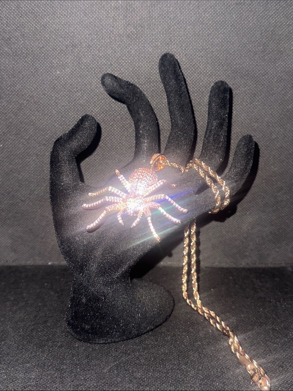 Rose Gold-Tone Spider Pendant Necklace - Women Jewelry